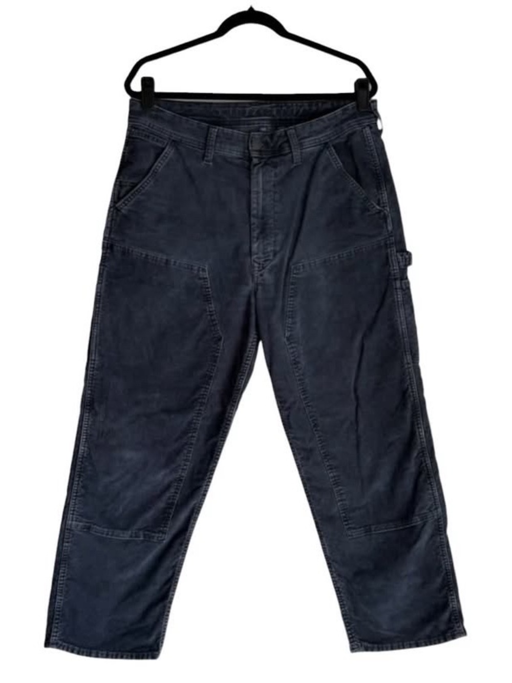 American Eagle Outfitters Straight Leg Pants Blue Navy Corduroy Cargo Utility